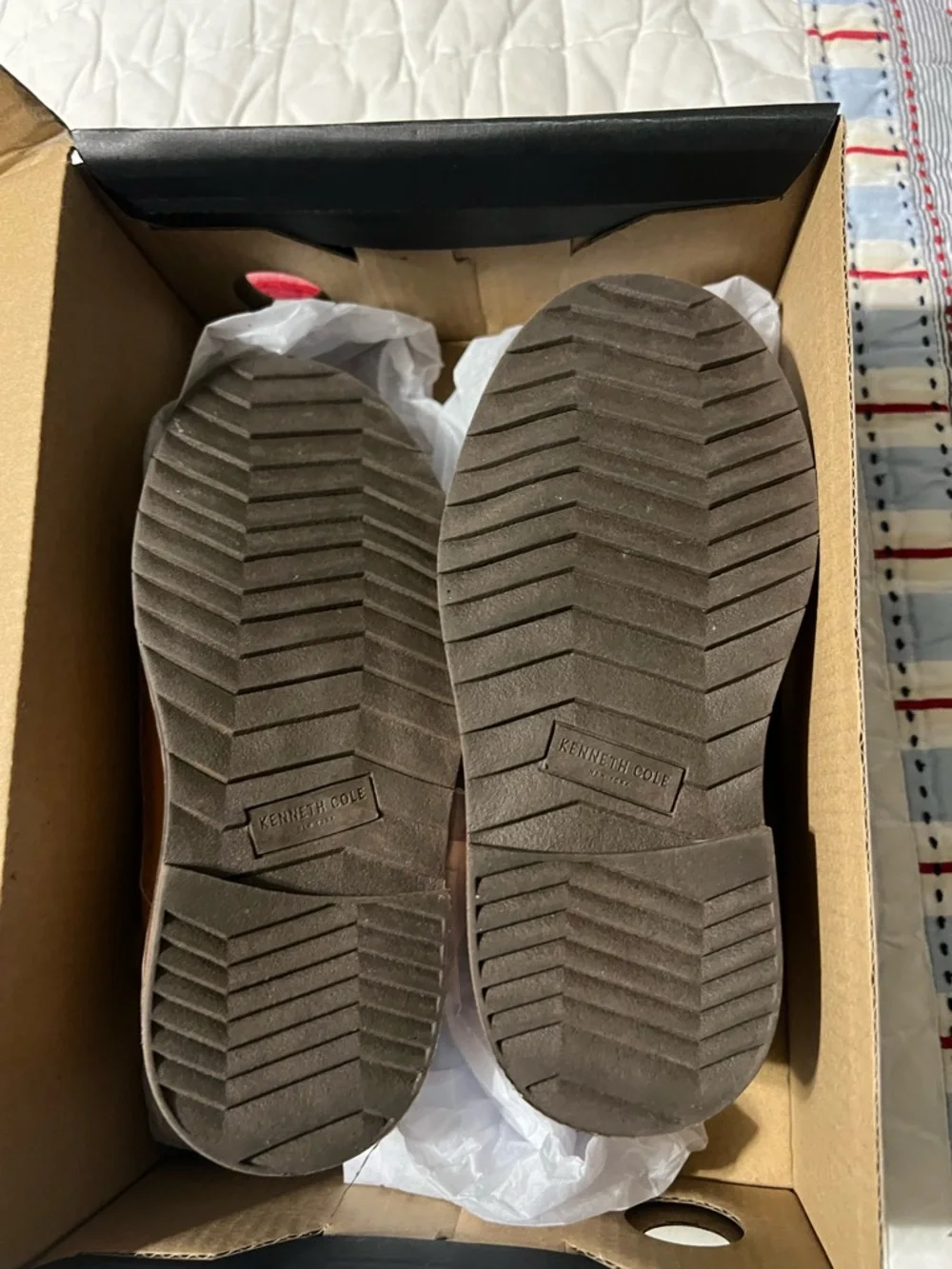 Kenneth Cole Boys Tan Leather Lace-Up Dress Shoes - Picture 3 of 4